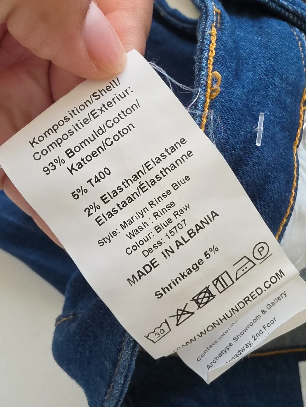 Won Hundred, dark blue, slim or straight-fit denim jeans